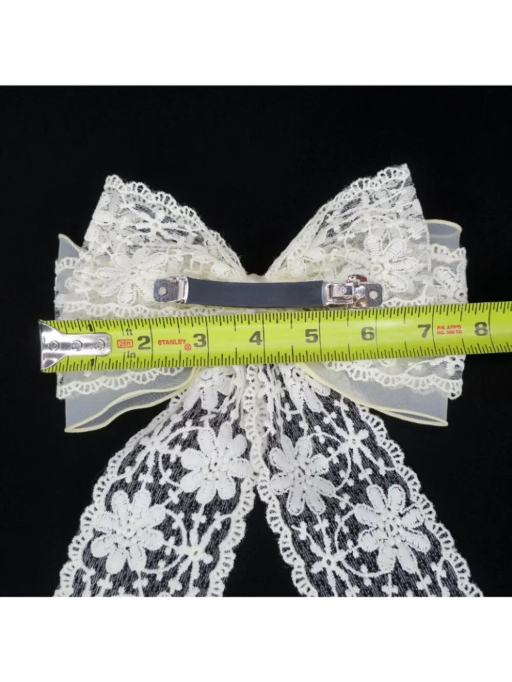 Ivory Lace Bow Hair Clip Elegant Bridal Hair Accessory Coquette Dollette